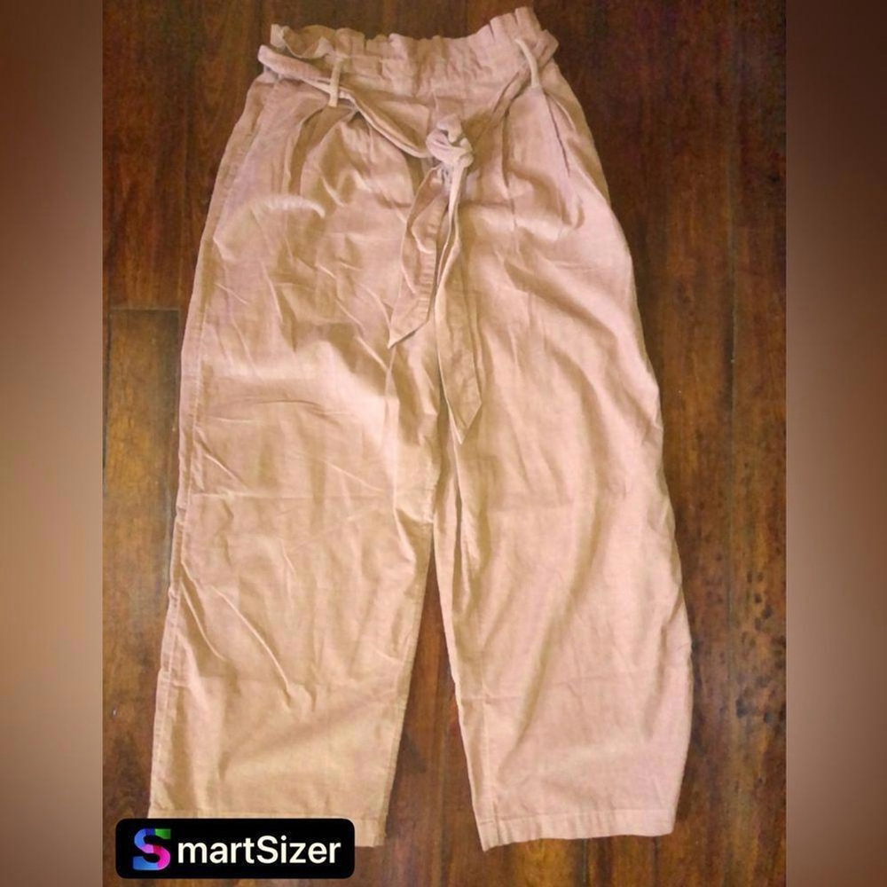 American Eagle Brown Rust Corduroy Pants with Elastic Waist and Tie - Size S